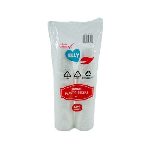 Elly plasctic Beker 200 ml 100 stk